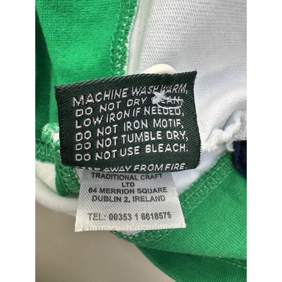 Notre Dame Striped Rugby Polo Shirt Mens Small Preppy Embroidered Smart Classic - Picture 11 of 11